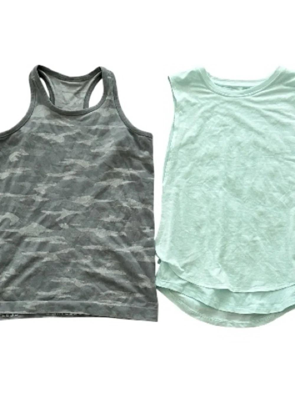 Athleta Girl Tank Bundle, Size L/12 — Camo & Mint